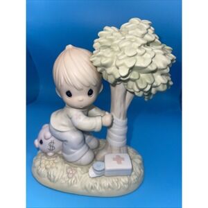 1994 Precious Moments Figurine Money's not the Only Thing Worth‎ Saving 531073